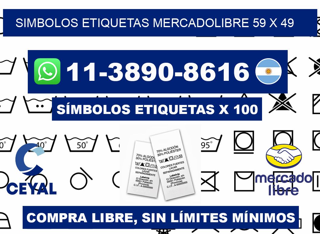 SIMBOLOS ETIQUETAS MERCADOLIBRE 59 x 49