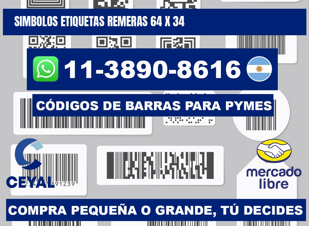 SIMBOLOS ETIQUETAS REMERAS 64 x 34