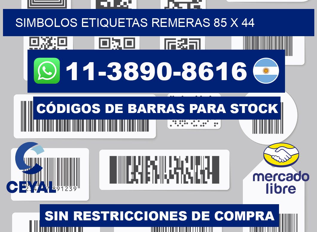 SIMBOLOS ETIQUETAS REMERAS 85 x 44
