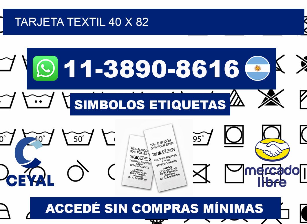 Tarjeta textil 40 x 82