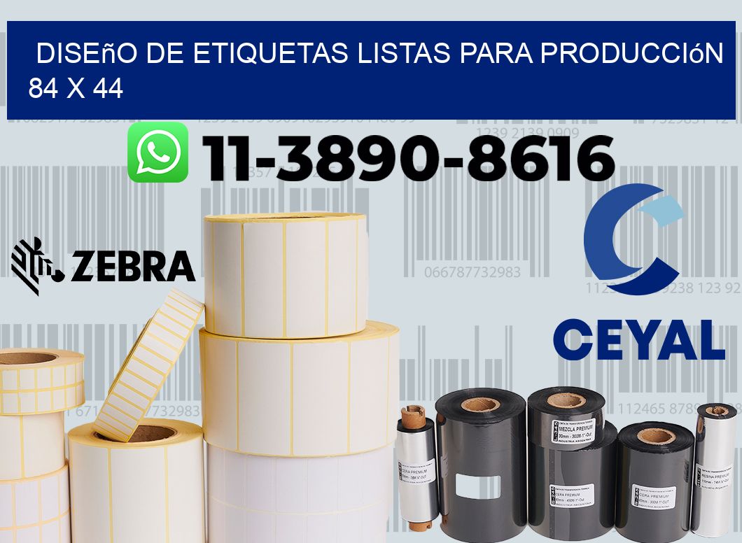 diseño de etiquetas listas para producción 84 x 44