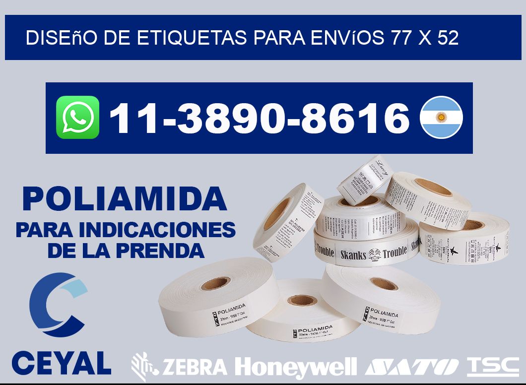diseño de etiquetas para envíos 77 x 52