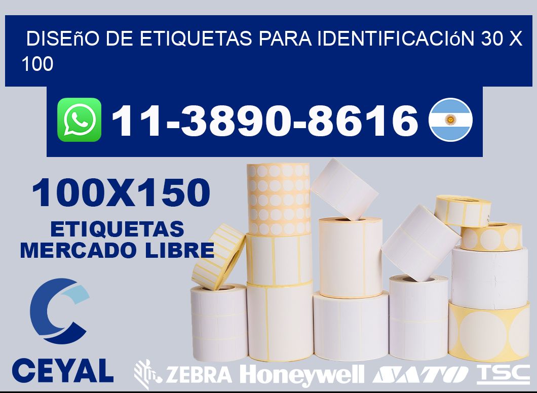 diseño de etiquetas para identificación 30 x 100