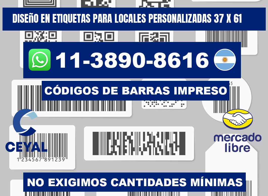 diseño en etiquetas para locales personalizadas 37 x 61