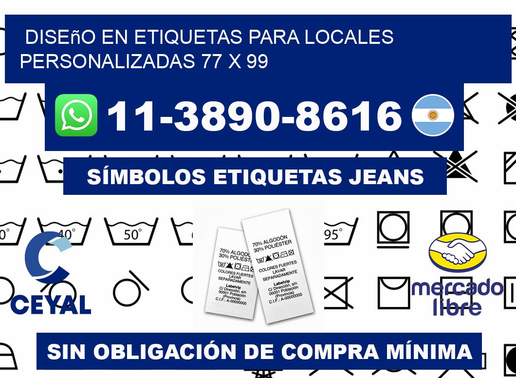 diseño en etiquetas para locales personalizadas 77 x 99