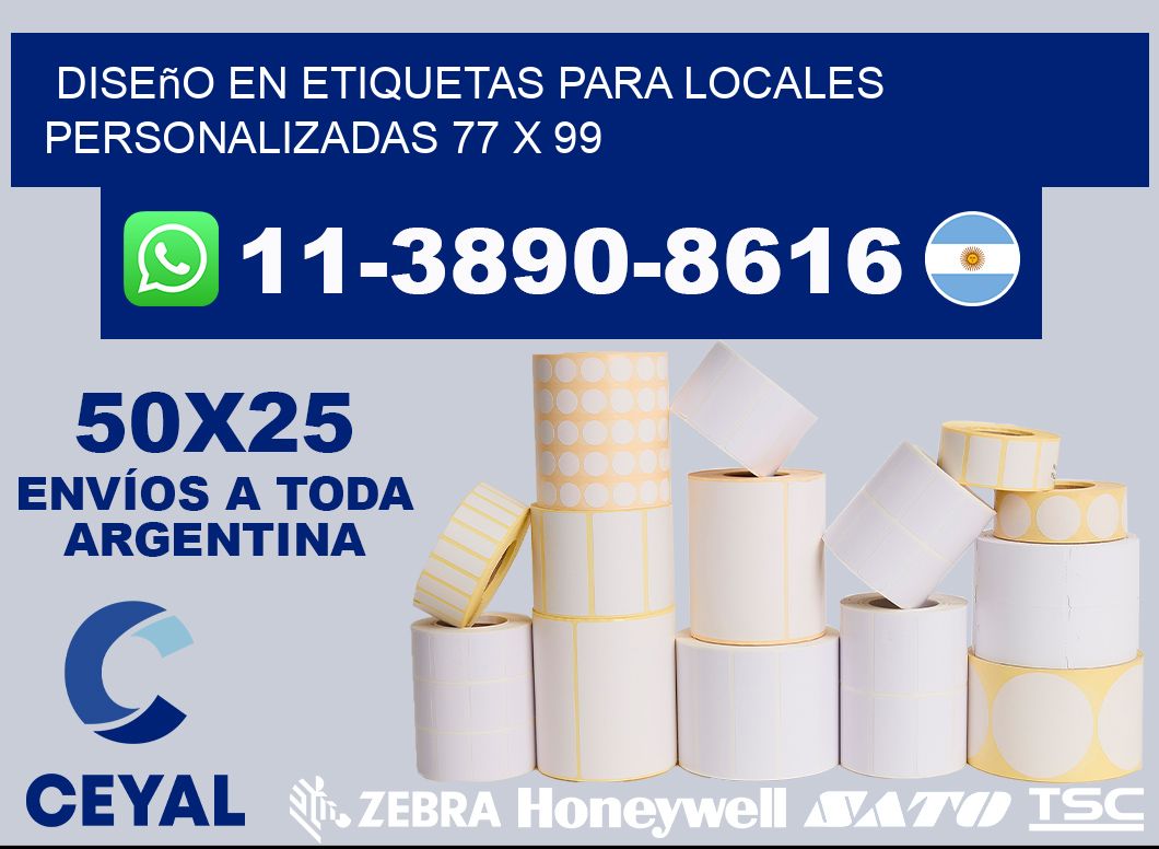 diseño en etiquetas para locales personalizadas 77 x 99