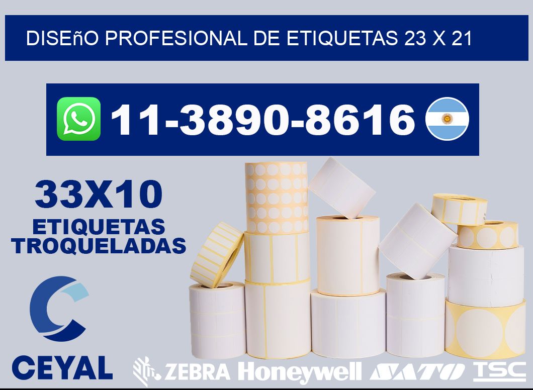 diseño profesional de etiquetas 23 x 21