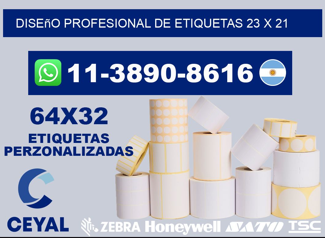 diseño profesional de etiquetas 23 x 21