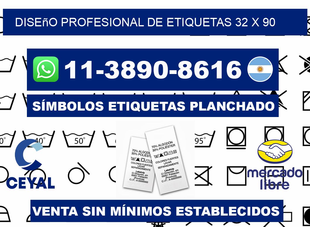 diseño profesional de etiquetas 32 x 90