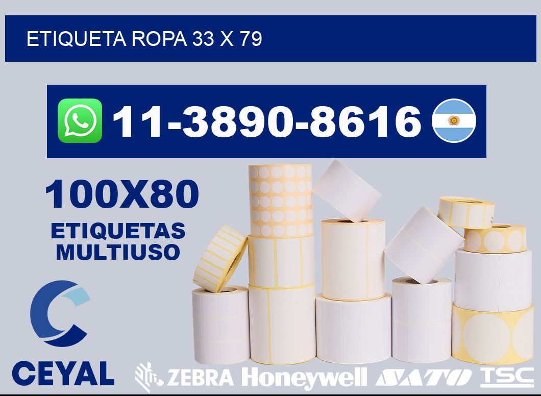 etiqueta ropa 33 x 79