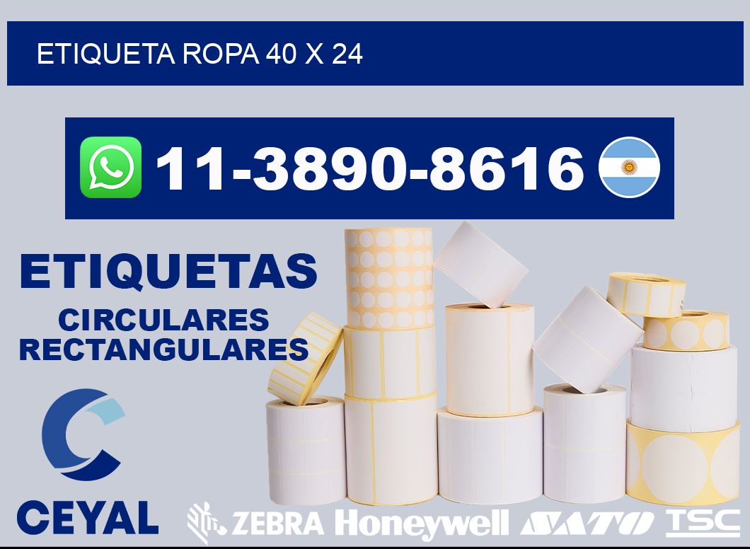 etiqueta ropa 40 x 24