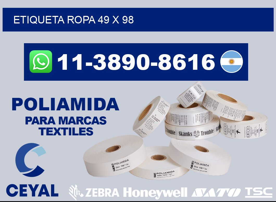 etiqueta ropa 49 x 98