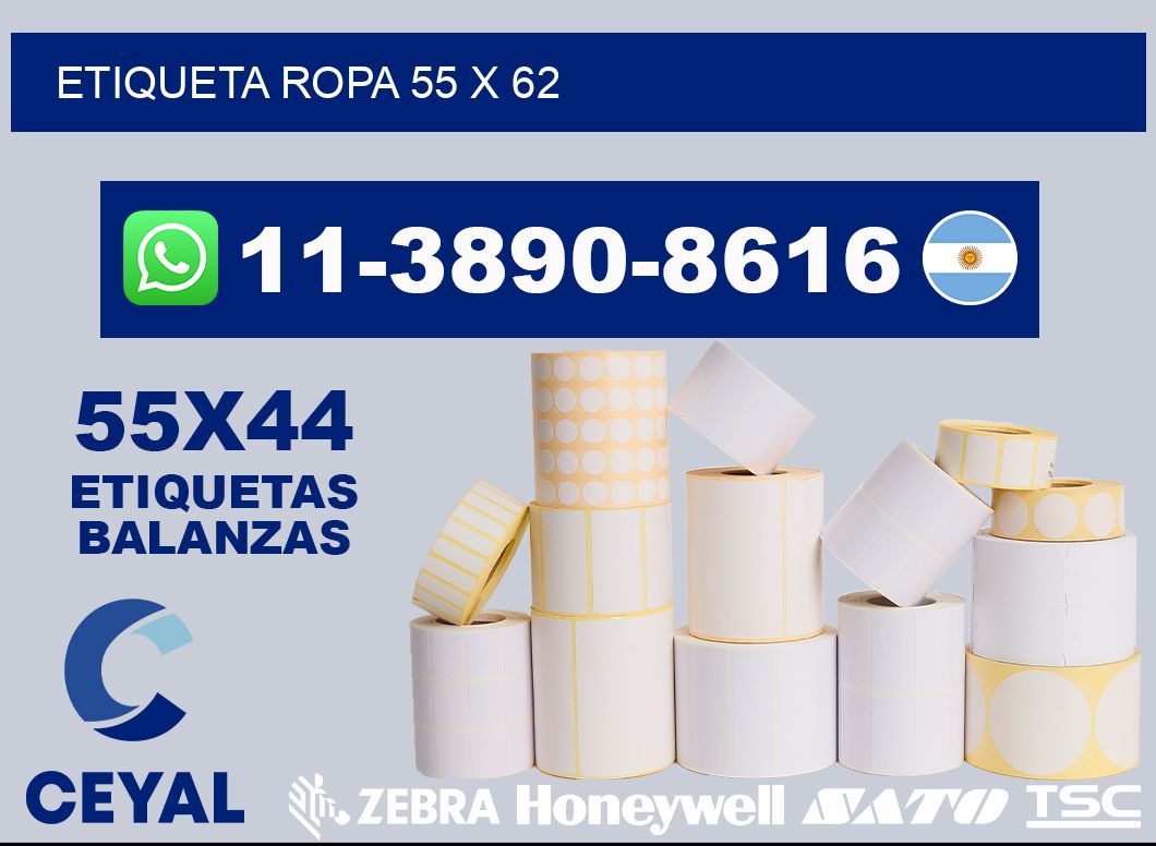 etiqueta ropa 55 x 62