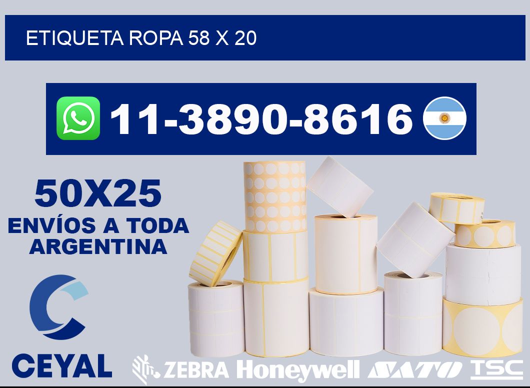etiqueta ropa 58 x 20