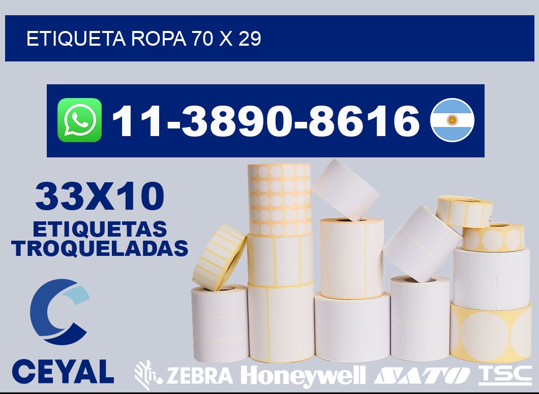 etiqueta ropa 70 x 29