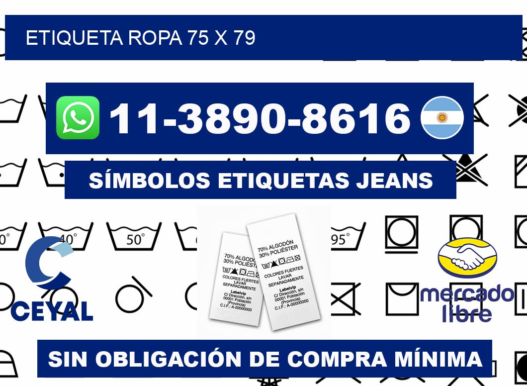 etiqueta ropa 75 x 79