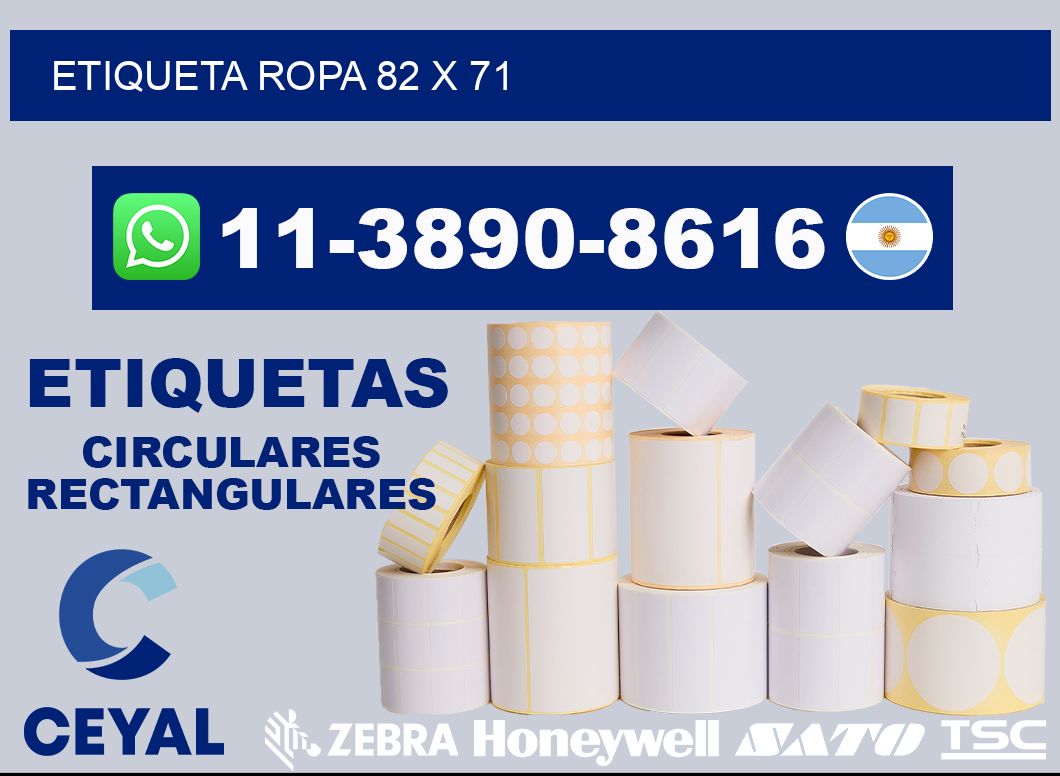 etiqueta ropa 82 x 71