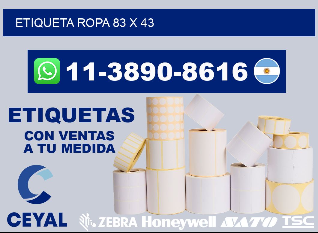 etiqueta ropa 83 x 43