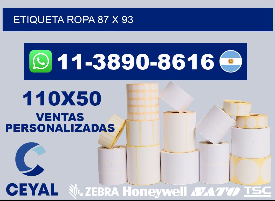etiqueta ropa 87 x 93