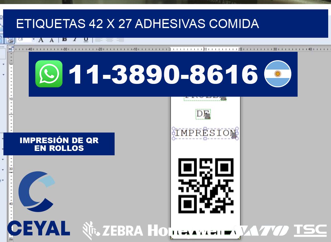 etiquetas 42 x 27 adhesivas comida
