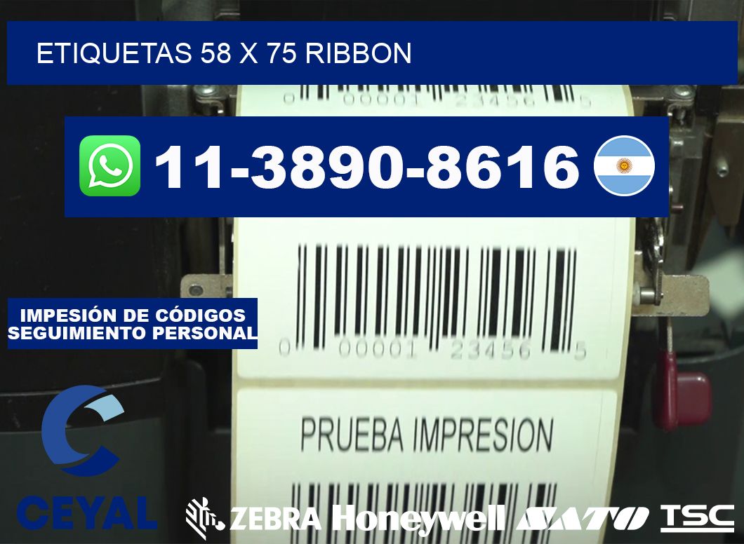 etiquetas 58 x 75 ribbon