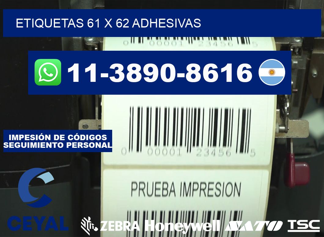 etiquetas 61 x 62 adhesivas