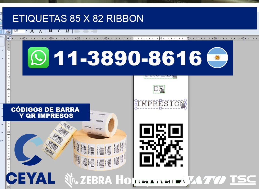 etiquetas 85 x 82 ribbon