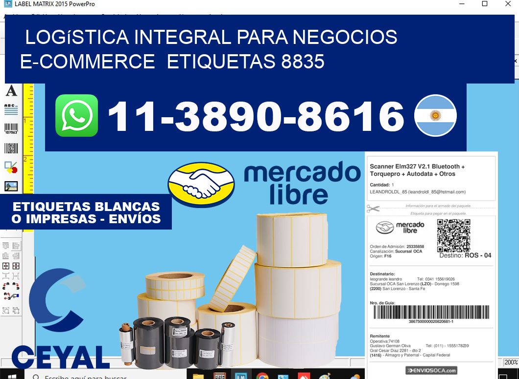 Logística integral para negocios e-commerce etiquetas 8835