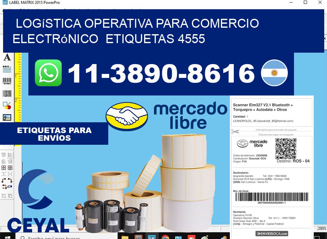 Logística operativa para comercio electrónico  etiquetas 4555