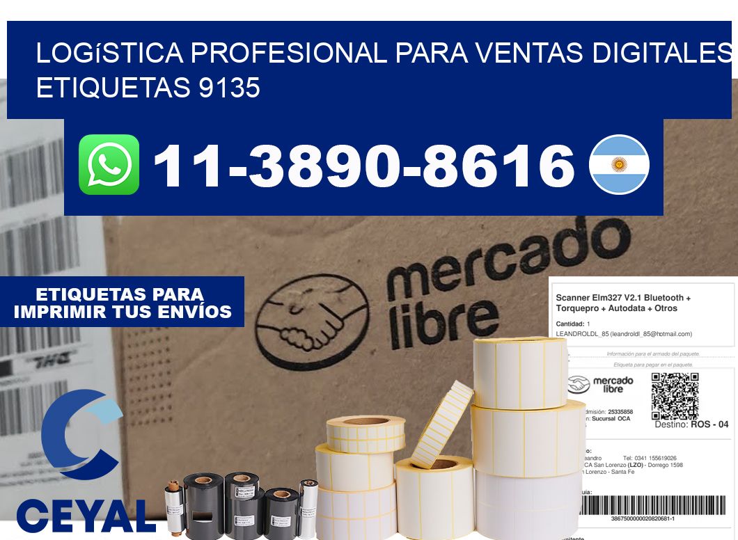 Logística profesional para ventas digitales etiquetas 9135