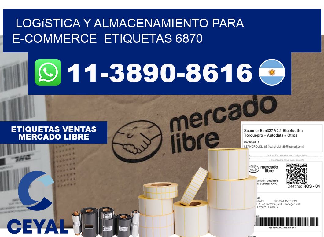Logística y almacenamiento para e-commerce  etiquetas 6870