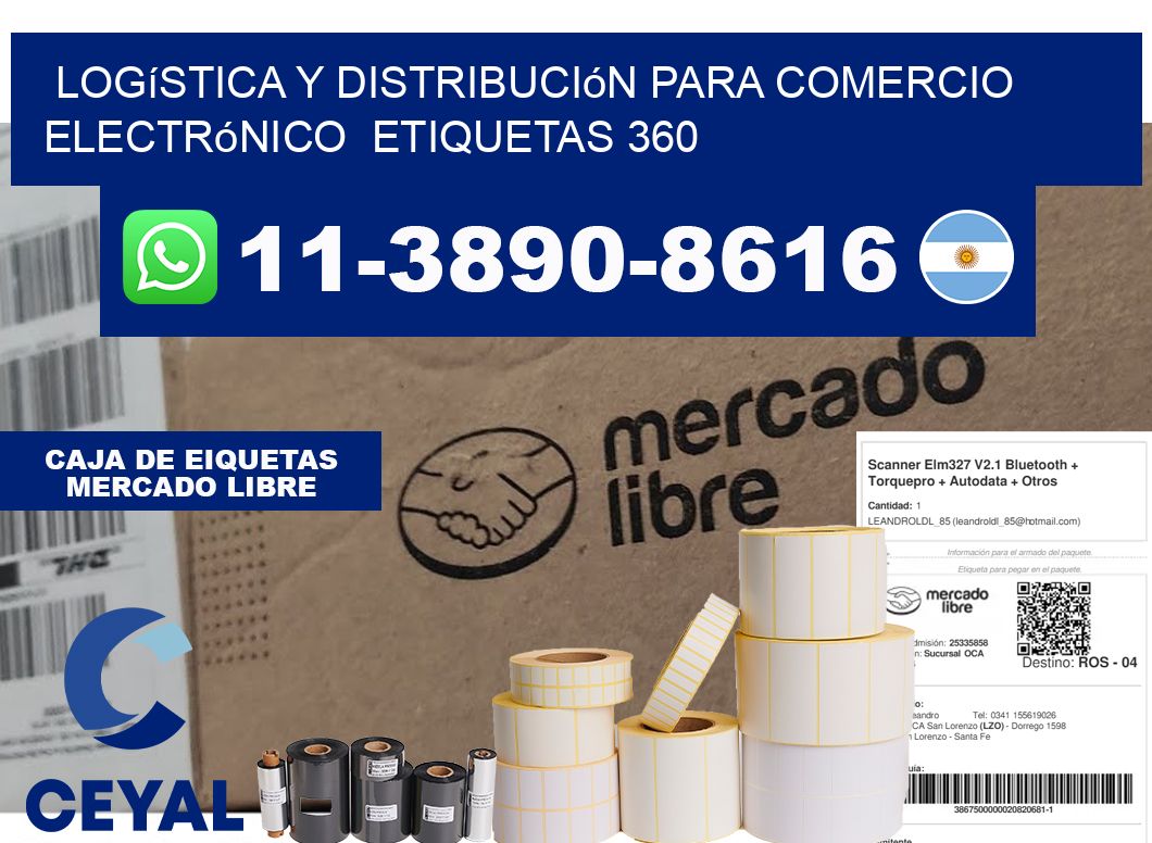 Logística y distribución para comercio electrónico  etiquetas 360
