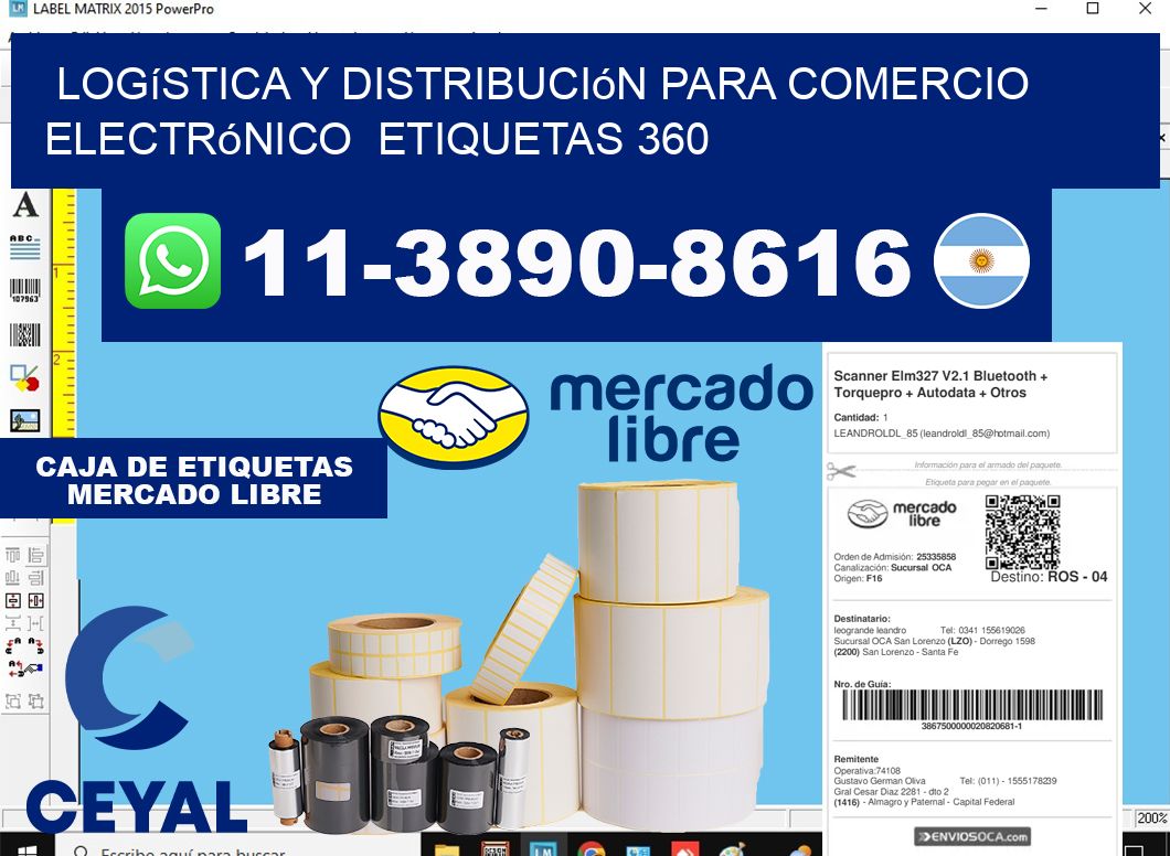 Logística y distribución para comercio electrónico  etiquetas 360