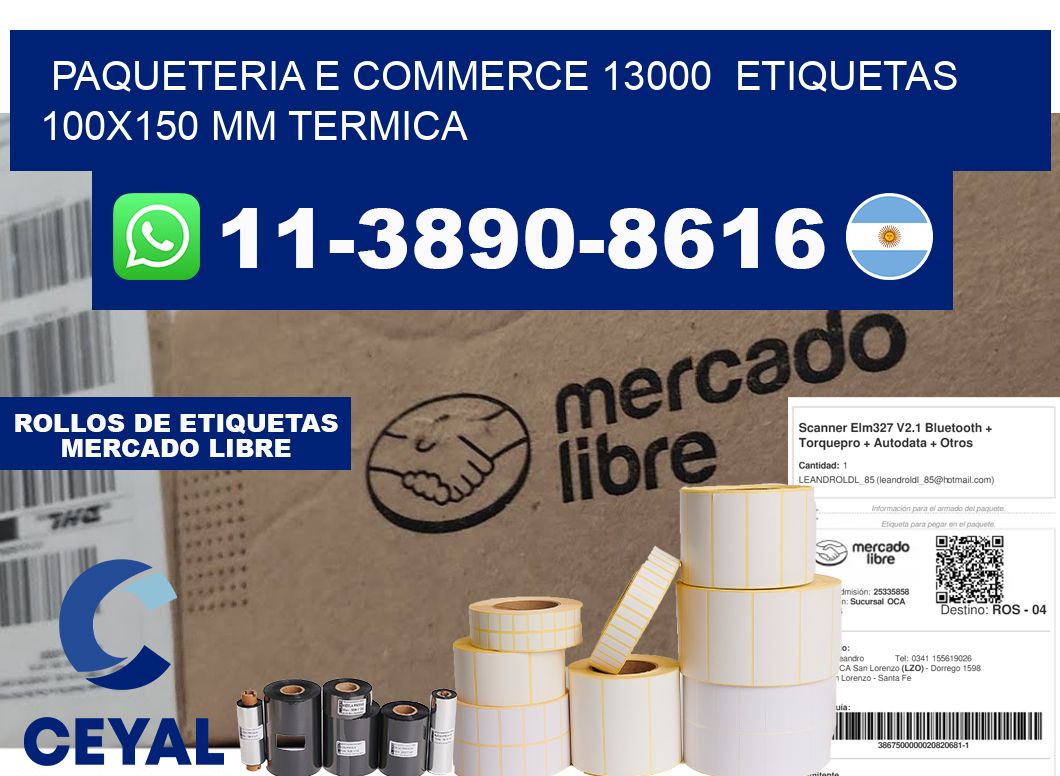 Paqueteria e commerce 13000  etiquetas 100x150 mm termica