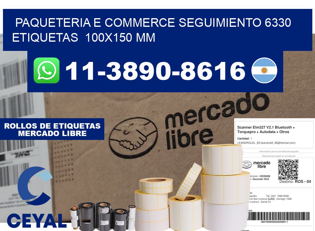 Paqueteria e commerce seguimiento 6330   etiquetas  100x150 mm