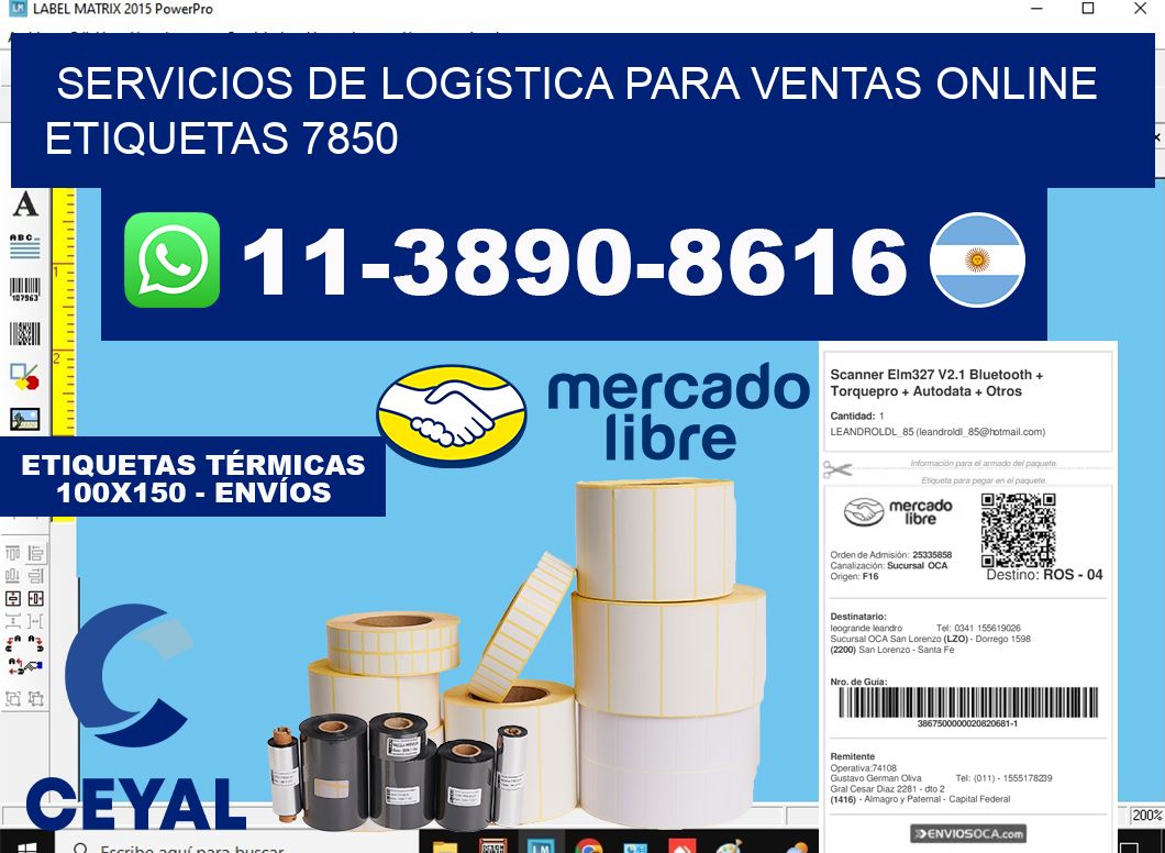 Servicios de logística para ventas online  etiquetas 7850