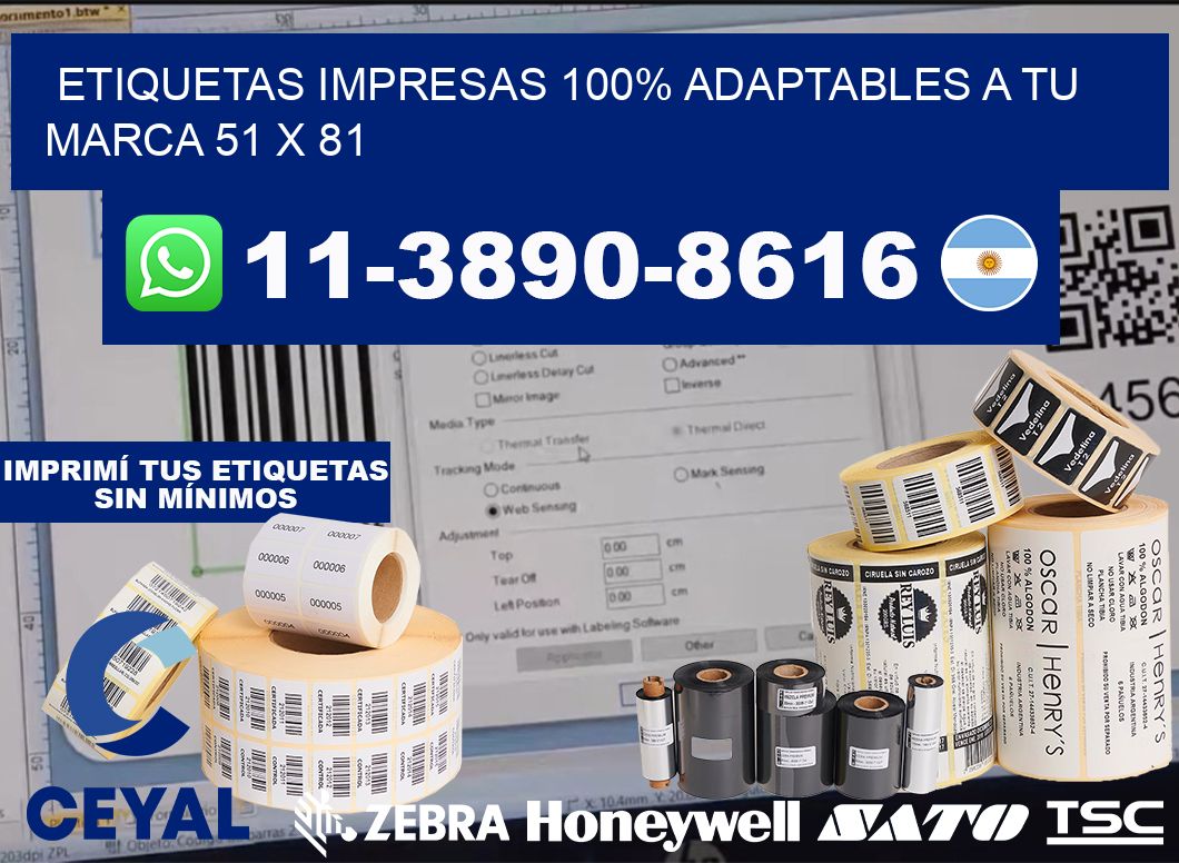 etiquetas impresas 100% adaptables a tu marca 51 x 81