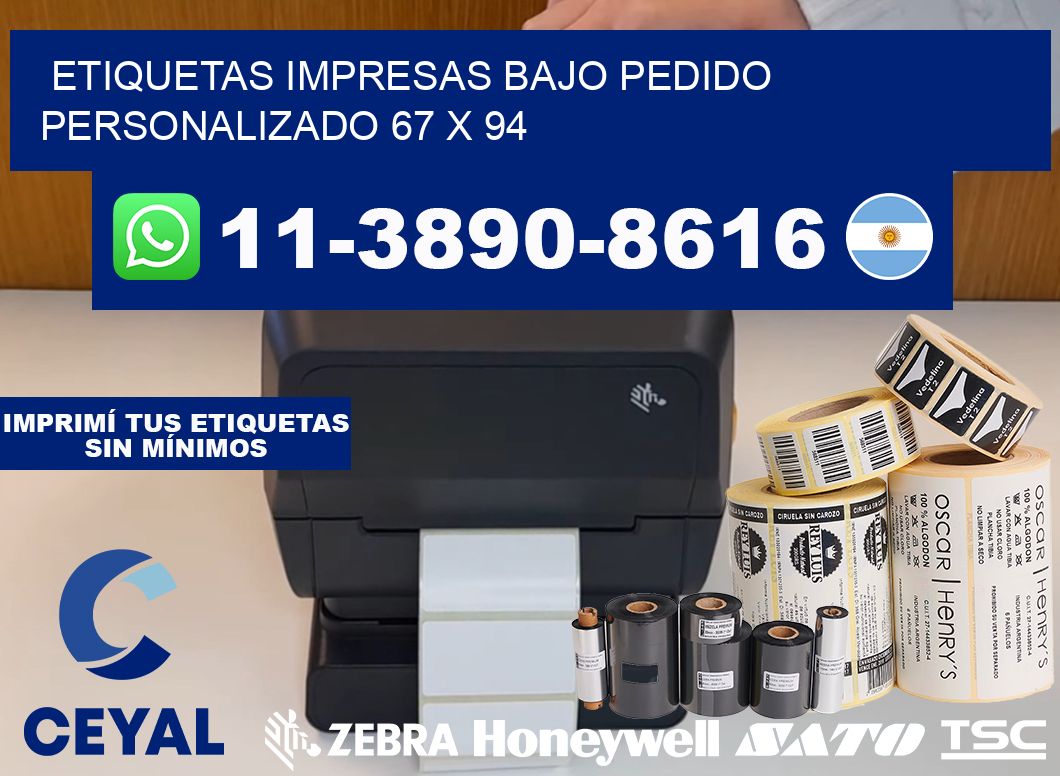 etiquetas impresas bajo pedido personalizado 67 x 94