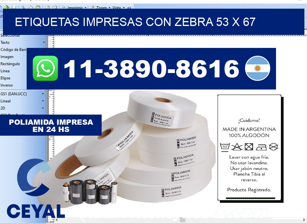 etiquetas impresas con zebra 53 x 67