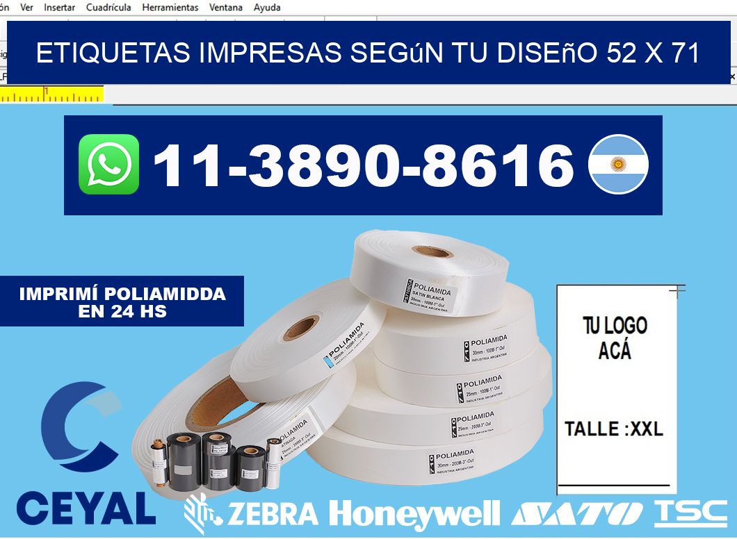 etiquetas impresas según tu diseño 52 x 71