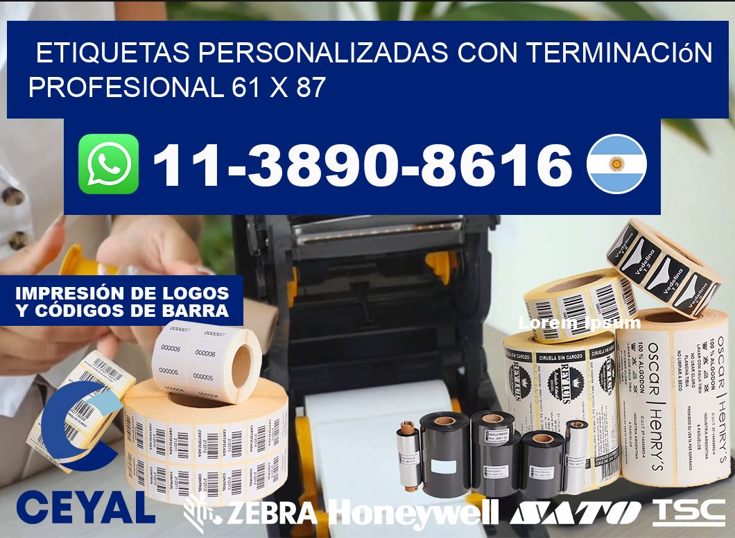 etiquetas personalizadas con terminación profesional 61 x 87