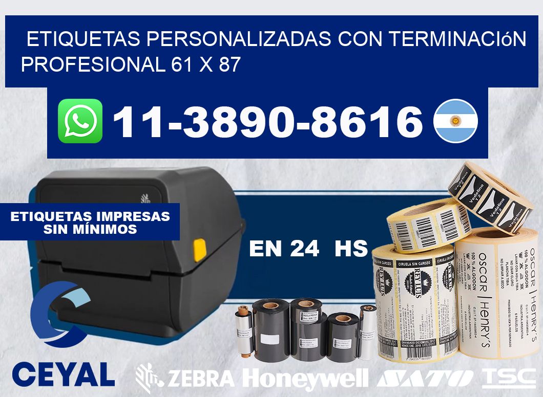 etiquetas personalizadas con terminación profesional 61 x 87