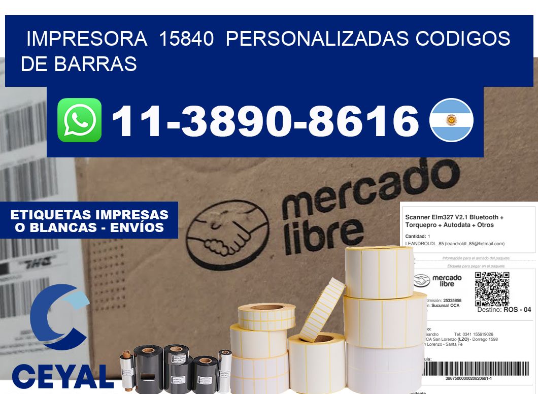 impresora 15840 personalizadas codigos de barras