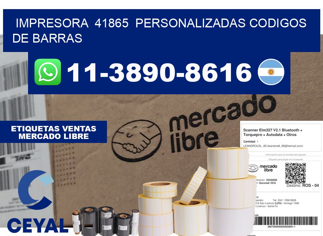 impresora  41865  personalizadas codigos de barras