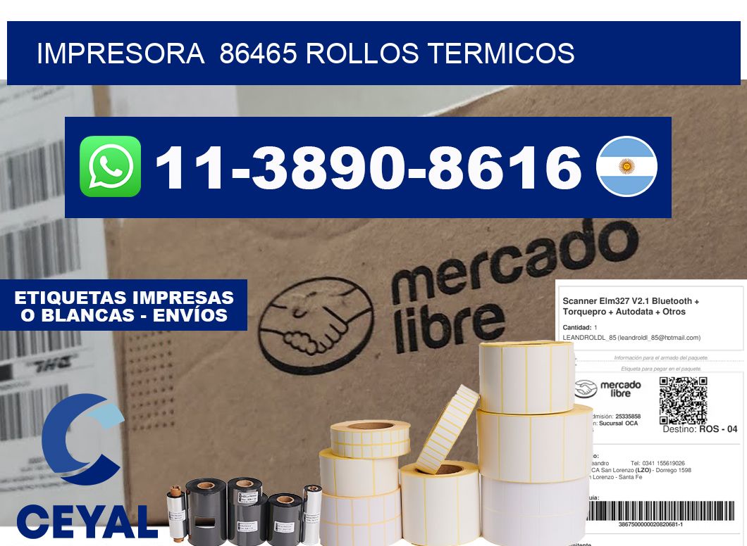 impresora 86465 rollos termicos