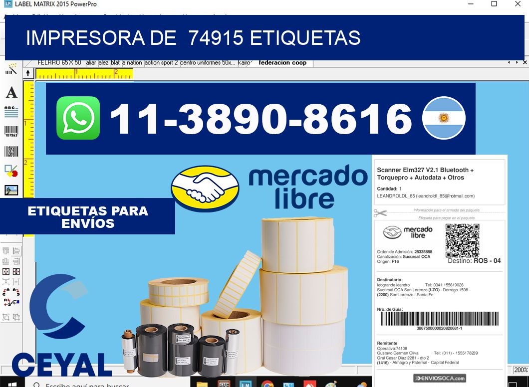 impresora de  74915 etiquetas