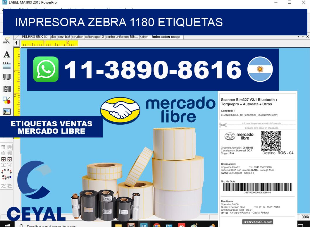 impresora zebra 1180 etiquetas