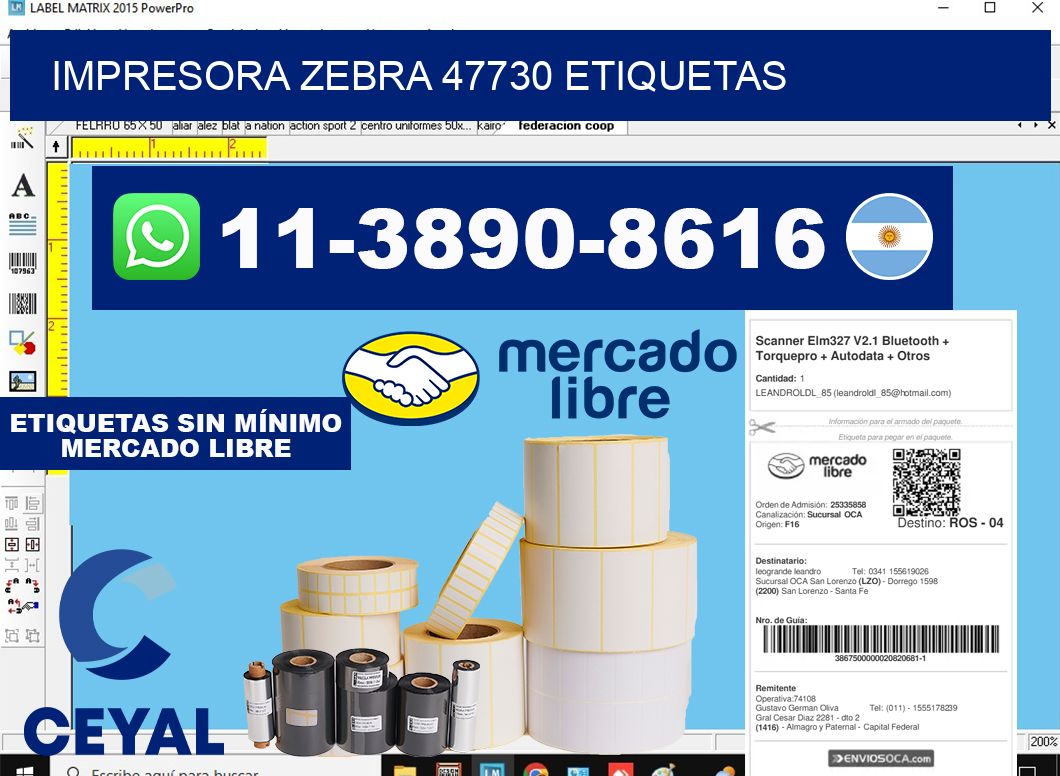 impresora zebra 47730 etiquetas
