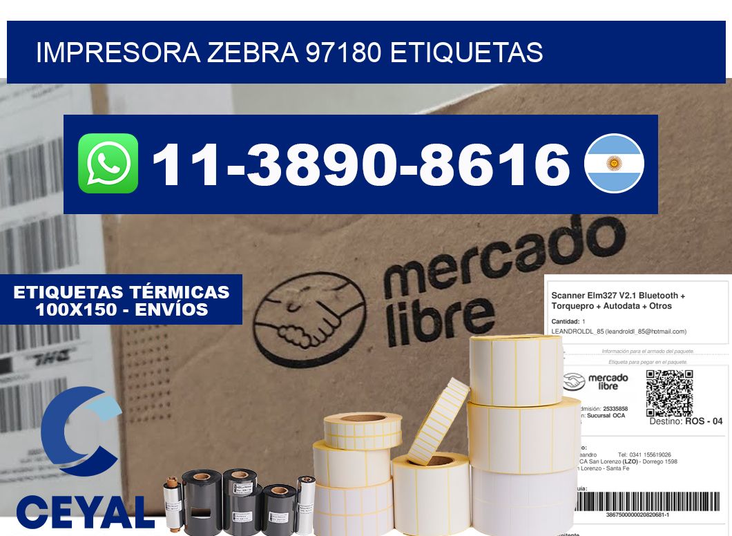 impresora zebra 97180 etiquetas