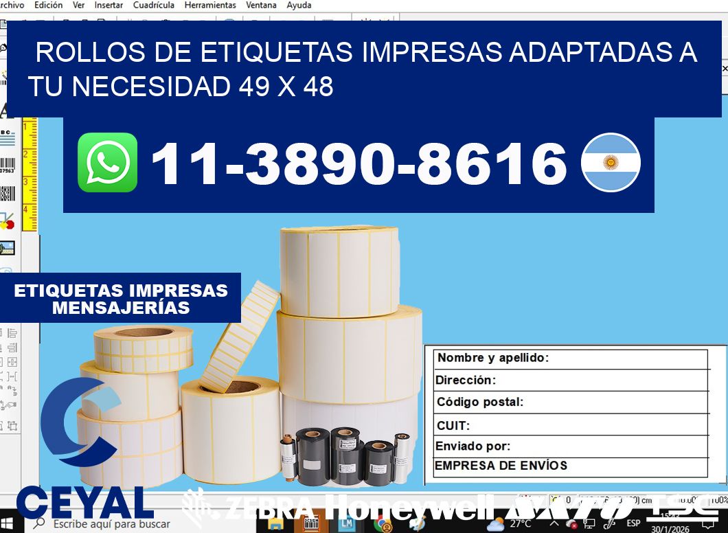 rollos de etiquetas impresas adaptadas a tu necesidad 49 x 48